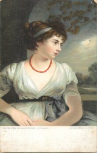 Fine art postcard painting portrait of the Countess of Oxford J. Hoppner