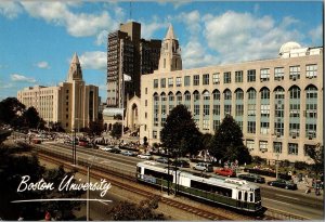 BOSTON UNIVERSITY Boston, Massachusetts Streetcar Postcard CE12