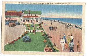 Postcard Boardwalk and Beach from Belhaven Hotel Rehoboth Beach DE