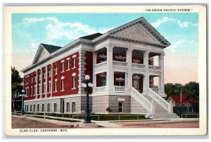 c1950's Elks Club Building Facade Stairs Dirt Road Cheyenne Utah UT Postcard 