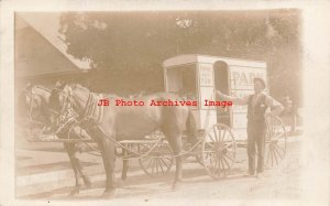 Unknown Location, RPPC, Park Dairy Horse Drawn Delivery Advertising Wagon