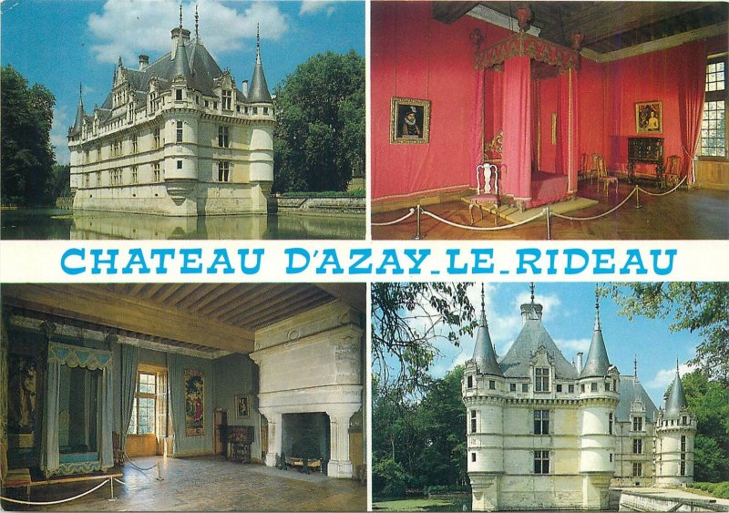 Postcard France les chateaux de la Loire Azay le Rideau multiview