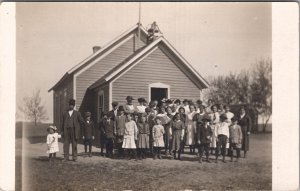 Rosewood Minnesota Orig Schoolhouse 1914 Students Teacher Jorgenson Postcard X2