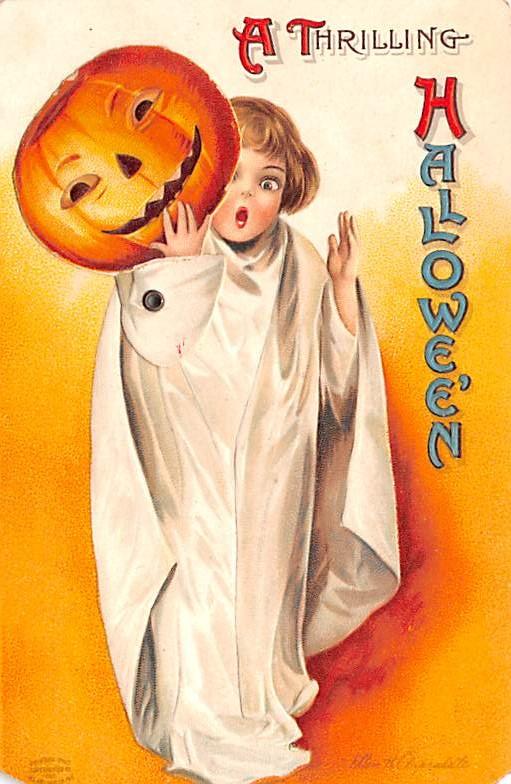 Halloween Post Card Old Vintage Antique Mechanical, Ellen Clapsaddle writing ...