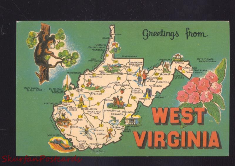 STATE OF WEST VIRGINIA VINTAGE POSTCARD