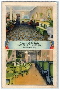 1936 Hotel Poinsettia Heart City European Plan St. Petersburg Florida Postcard