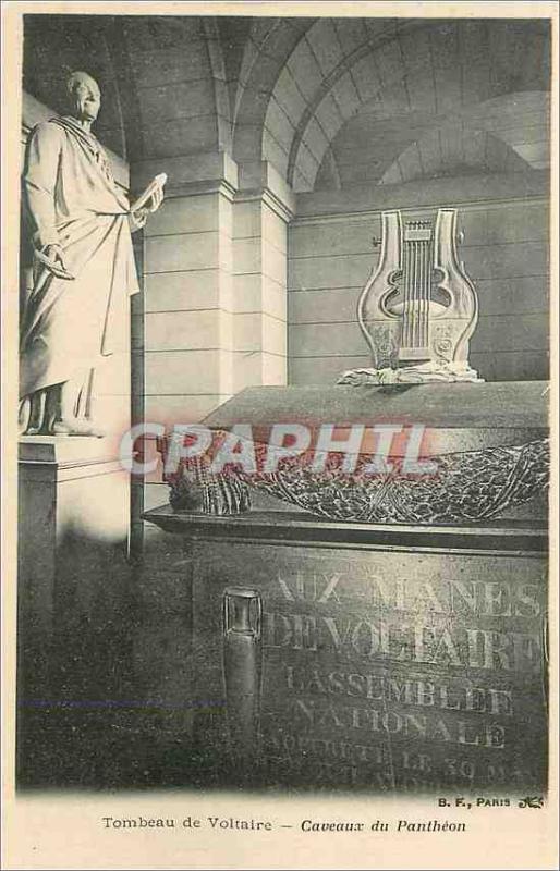 Postcard Old Table Voltaire cellars of Paris Pantheon