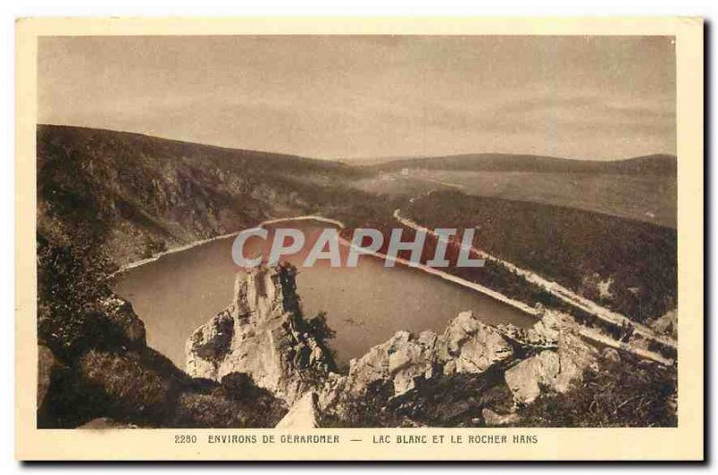 Old Postcard Around White Lake Gerardmer and Hans Rock