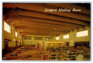 c1960 Sunport Air Terminal Interior Waiting Room Albuquerque New Mexico Postcard