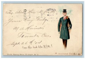1904 Does This Look Like him? Man Wearing Hat Toronto Canada Postcard 
