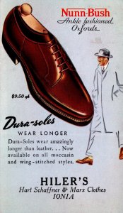 Advertising Nunn-Bush Oxford Shoes Hiler's Hart Schaffner & Marx Clothes...