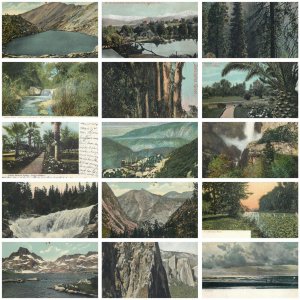 Lot of 15 vintage scenic postcards beautiful California United States