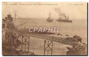 CARTE Postale Old Bridge Biarritz Rocher de la Vierge and Cuirasses offshore ...