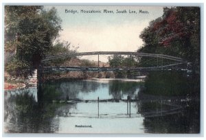 Bridge Housatonic River South Lee MA Nature View Hand Colored Rotograph Postcard