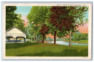 Logansport Indiana Postcard View Spencer Park Exterior View 1940 Vintage Antique