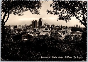 Genova Vista Dalla Villeta Di Negro Genoa Italy Real Photo RPPC Postcard