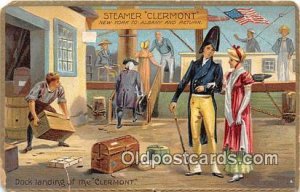 Steamer Clermont New York Patriotic Writing on back tear bottom edge, paper c...