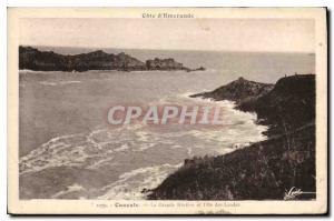 Old Postcard Cancale La Grande Riviere and Ile des Landes