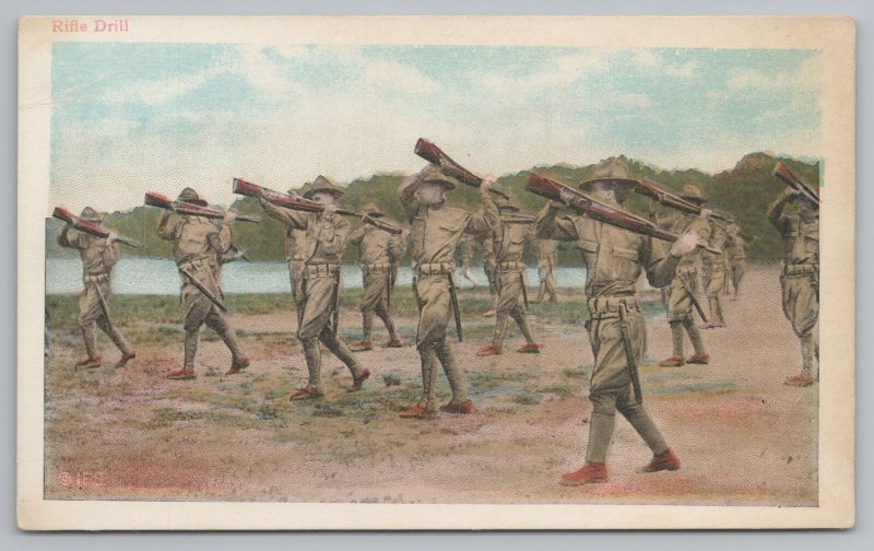 Military~US Army Rifle Drill~Vintage Postcard 