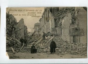 3144527 ITALY MESSINA 1908 earthquake Soldati del Genio Vintage