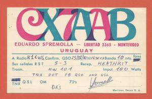 QSL AMATEUR RADIO CARD – MONTEVIDEO, URUGUAY - 1980