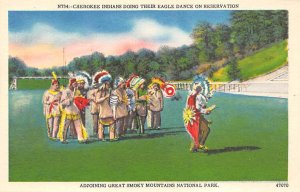 Cherokee Indians doing their Eagle Dance on Reservation Great Smoky Mountains...