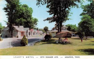 Memphis, TN Tennessee  LEAHY'S MOTEL  Roadside  ca1950's Vintage Chrome Postcard