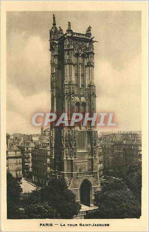 Old Postcard Paris La Tour Saint Jacques