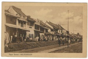 Indonesia 1924 Used Postcard Weltevreden Pasar Senen Marketplace