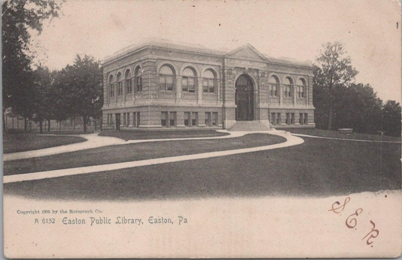 Postcard Easton Public Library Easton PA