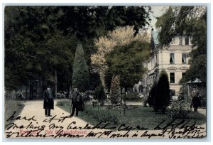 1909 Cafe Friendship Hall Karlovy Vary Czech Republic Antique Postcard