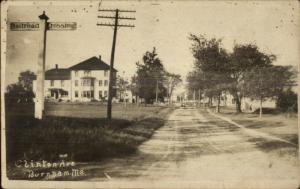 Burnham ME Clinton Ave Railroad Crossing c1910 Real Photo Postcard