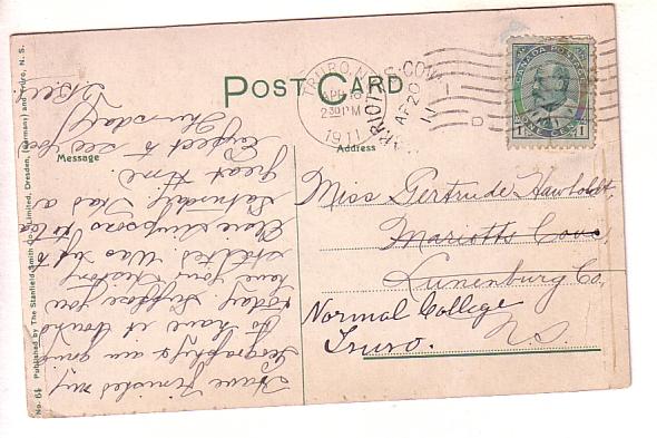 Nature's Heart, Victoria Park Truro, Nova Scotia, Used 1911 Split Ring Cancel