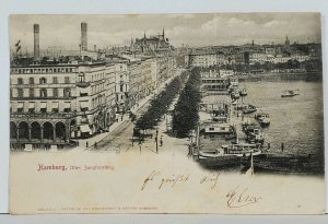 Germany Gruss aus Hamburg Building & Streets Scene 1898 Postcard J12