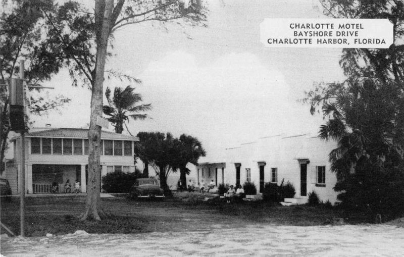 Charlotte Harbor Florida Charlotte Motel Bayshore Drive vintage pc DD5149