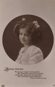 All Things Bright & Beautiful Angels Voices RPC Pigtails Postcard