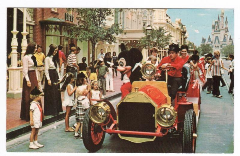 Mickey Mouse Auto Car Main Street USA Disney World Florida postcard