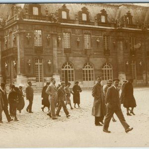 Vtg France Palace of Versailles RPPC Real Photo People Tour Postcard A45