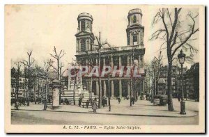 Old Postcard Paris Saint Sulpice Church