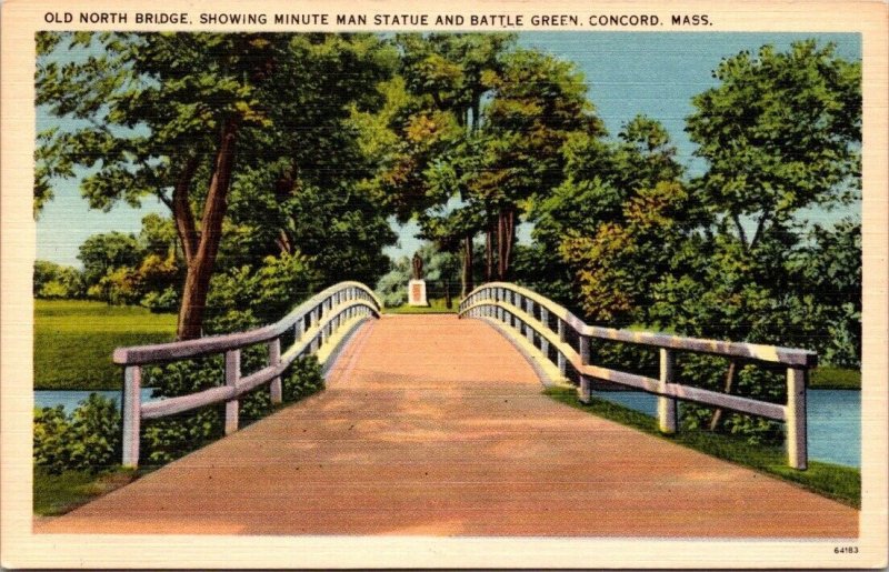 Concord Massachusetts Ma Postcard Rev War - Old North Bridge