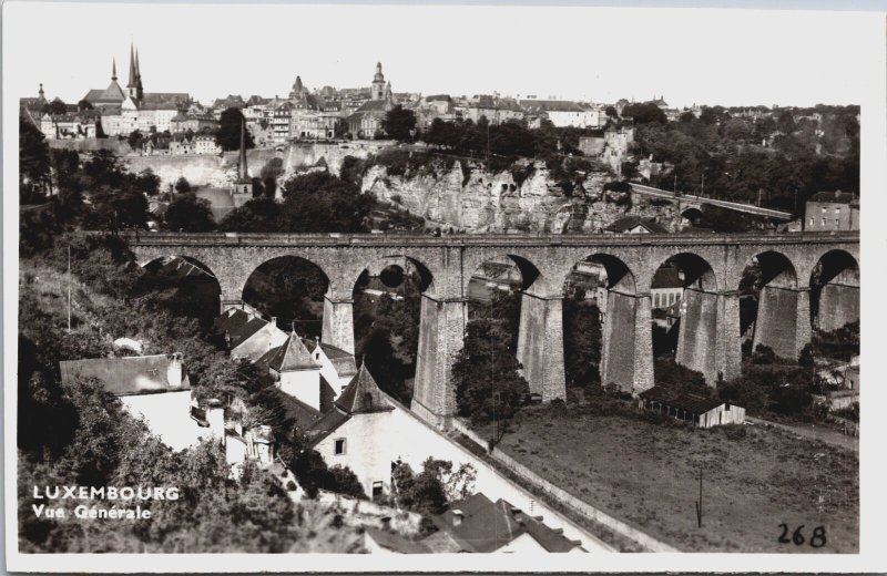 Luxembourg Vue Generale Vintage RPPC C080