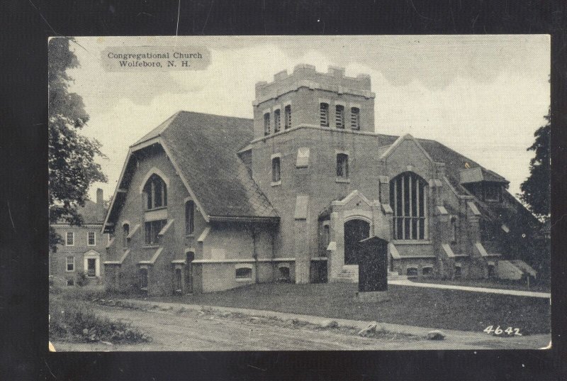 WOLFEBORO NEW HAMPSHIRE NH CONGREGATIONAL CHURCH VINTAGE POSTCARD