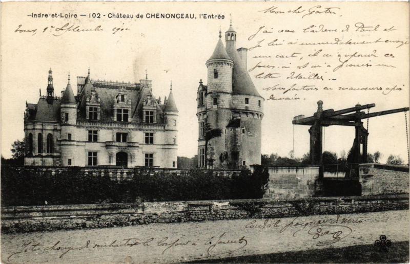 CPA Indre-et-Loire - Chateau de CHENONCEAUX - l'Entrée (298956)