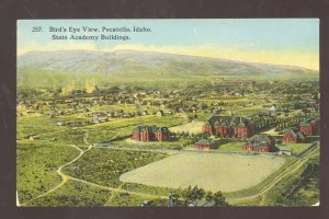 POCATELLO IDAHO BIRDSEYE VIEW STATE ACADEMY BUILDINGS VINTAGE POSTCARD