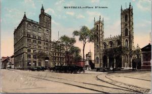 Place D'Armes Montreal Quebec QC Que c1920 Vintage Postcard D47 *As Is