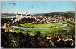 1910's Sigmaringen Germany Panorama of the Town Buildings Posted Postcard