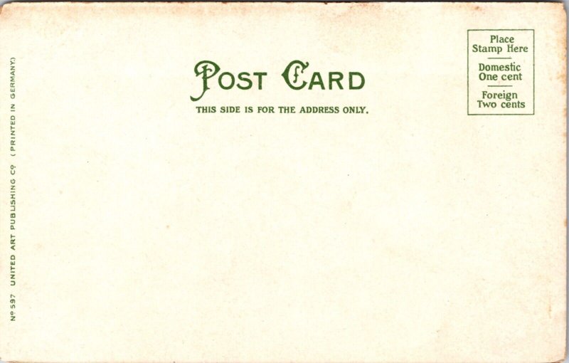 Postcard Mellen House in Fall River, Massachusetts