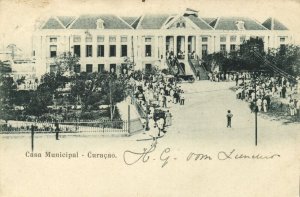 curacao, N.A., WILLEMSTAD, Casa Municipal (1900s) Postcard (2)