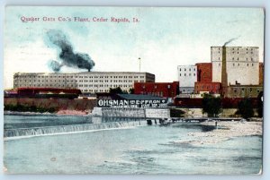 Cedar Rapids Iowa Postcard Quakers Oats Co.'s Plant Exterior View Building 1911