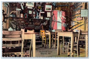 c1940's Stonewall Court And Restaurant Interior Smyrna Georgia Unposted Postcard